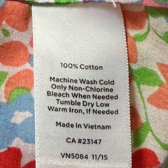 Talbots Floral Geometric Tunic Blouse Lightweight 100% Cotton 3/4 Sleeves XL EUC - Picture 13 of 13